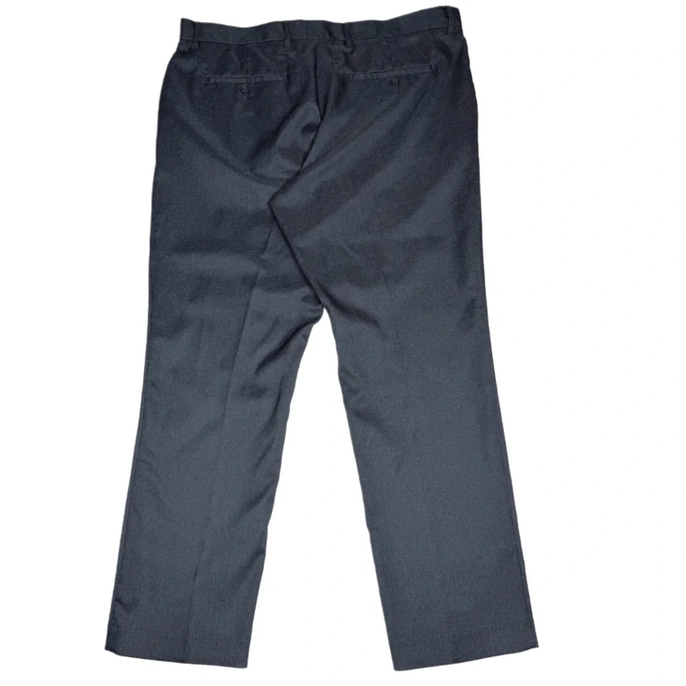 Perry Ellis Men's Slim Fit Dress Pants - 38x30 - Dark Gray/Blue‎ Herringbone